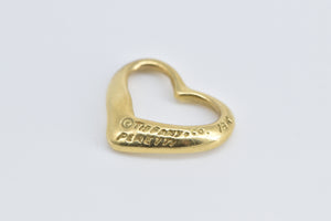 18K Tiffany & Co Elsa Peretti Heart Classic Pendant Yellow Gold