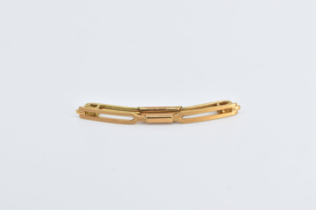 Gold Plated Swank Vintage Curved Classic Men's Tie Bar