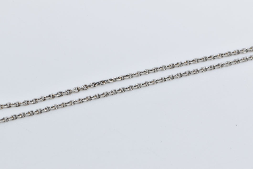 Platinum 1.4mm Classic Cable Link Fashion Chain Necklace 17