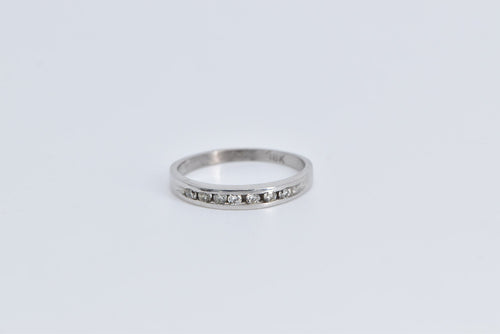 18K Classic Diamond Vintage Wedding Band Ring White Gold