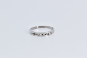 18K Classic Diamond Vintage Wedding Band Ring White Gold