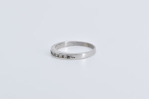 18K Classic Diamond Vintage Wedding Band Ring White Gold