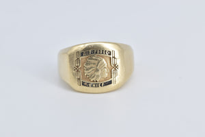 10K Air Force Chief Vintage Men's Signet Ring Yellow Gold