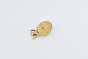 18K Oval Jadeite Cabochon Vintage Statement Pendant Yellow Gold
