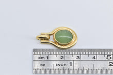 Load image into Gallery viewer, 18K Oval Jadeite Cabochon Vintage Statement Pendant Yellow Gold