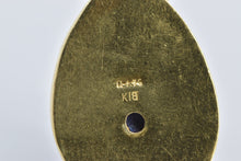 Load image into Gallery viewer, 18K Carved Lapis Lazuli Mermaid Pear Ornate Pendant Yellow Gold