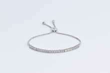 Load image into Gallery viewer, Sterling Silver Vintage Diamond Adjustable Tennis Chain Bracelet 5-9.5&quot;