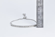 Load image into Gallery viewer, Sterling Silver Vintage Diamond Adjustable Tennis Chain Bracelet 5-9.5&quot;
