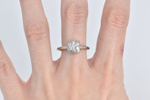 Load image into Gallery viewer, 14K Square Vintage Natural Diamond Statement Ring White Gold