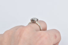Load image into Gallery viewer, 14K Square Vintage Natural Diamond Statement Ring White Gold
