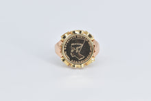 Load image into Gallery viewer, 14K Queen Nefertiti Ornate Scroll Filigree Statement Ring Yellow Gold