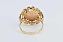 Load image into Gallery viewer, 14K Queen Nefertiti Ornate Scroll Filigree Statement Ring Yellow Gold