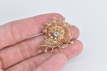 Load image into Gallery viewer, 14K Ornate Diamond Filigree Scalloped Swirl Pendant/Pin Yellow Gold