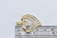 Load image into Gallery viewer, 14K Baguette Diamond Heart Love Symbol Pendant Yellow Gold