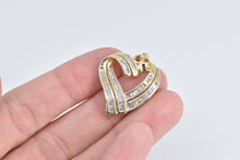 Load image into Gallery viewer, 14K Baguette Diamond Heart Love Symbol Pendant Yellow Gold