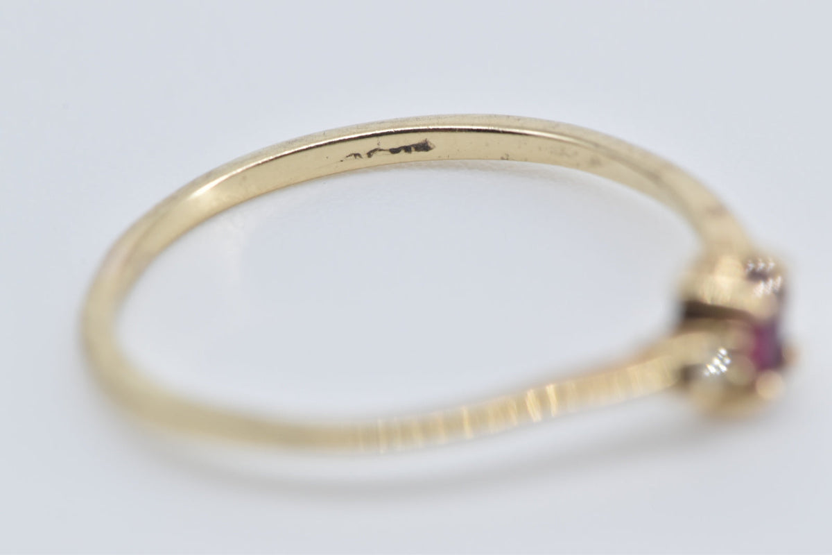 10K Marquise Ruby Diamond Accent Stacking Ring Yellow Gold – M. Barr ...