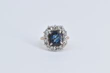 Load image into Gallery viewer, 14K 3.67 Ctw Natural Sapphire Diamond Cocktail Ring White Gold