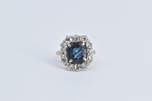 14K 3.67 Ctw Natural Sapphire Diamond Cocktail Ring White Gold