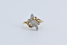 Load image into Gallery viewer, 14K 0.25 Ctw Diamond Wavy Cluster Statement Ring Yellow Gold