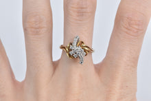 Load image into Gallery viewer, 14K 0.25 Ctw Diamond Wavy Cluster Statement Ring Yellow Gold