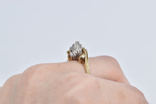 Load image into Gallery viewer, 14K 0.25 Ctw Diamond Wavy Cluster Statement Ring Yellow Gold