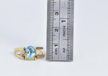 Load image into Gallery viewer, 14K Reversible Abalone Blue Topaz Diamond Ring Yellow Gold