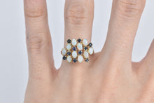 Load image into Gallery viewer, 14K Natural Opal Sapphire Vintage Cluster Ring Yellow Gold