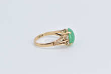 Load image into Gallery viewer, 14K Vintage Oval Green Chalcedony Diamond Ring Yellow Gold