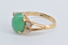 Load image into Gallery viewer, 14K Vintage Oval Green Chalcedony Diamond Ring Yellow Gold