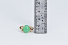 Load image into Gallery viewer, 14K Vintage Oval Green Chalcedony Diamond Ring Yellow Gold