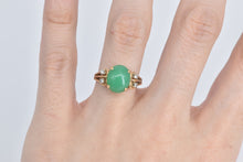Load image into Gallery viewer, 14K Vintage Oval Green Chalcedony Diamond Ring Yellow Gold