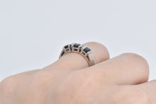 Load image into Gallery viewer, 14K Natural Oval Sapphire Diamond Statement Ring White Gold