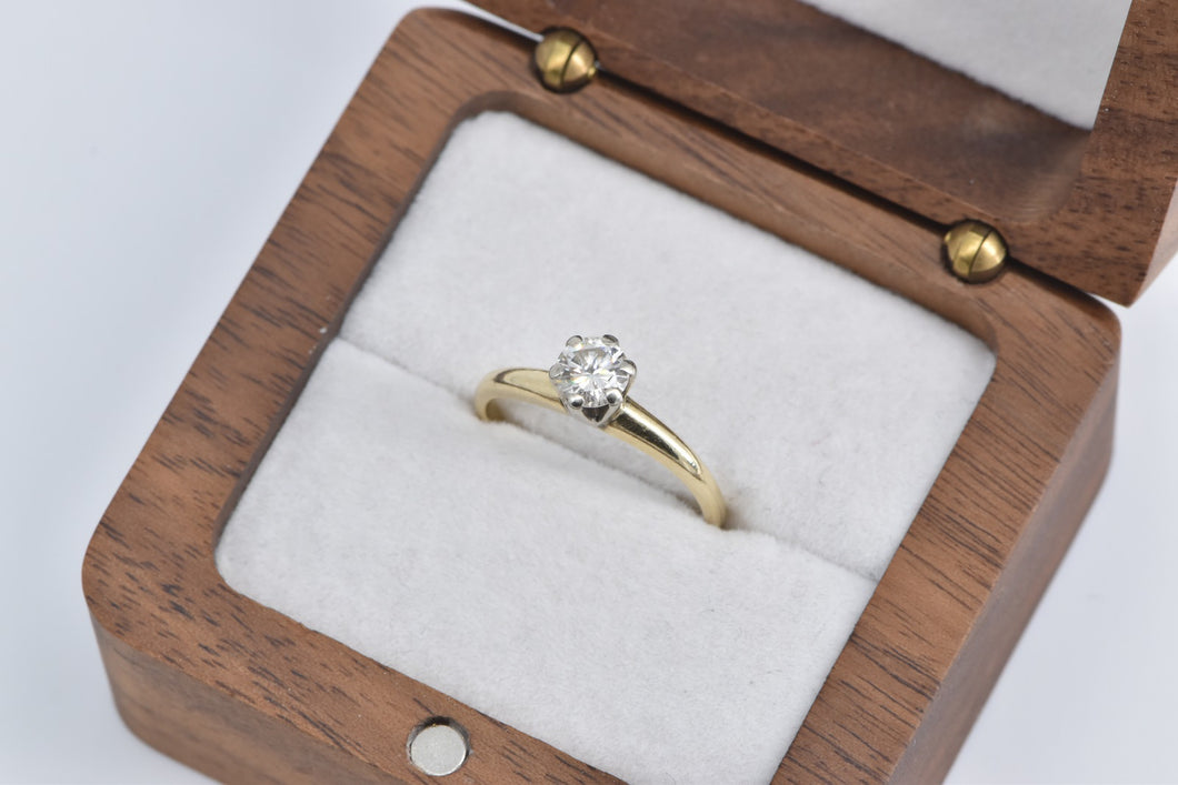 14K 0.42 Ct Natural Round Diamond Engagement Ring Yellow Gold