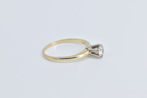 14K 0.42 Ct Natural Round Diamond Engagement Ring Yellow Gold
