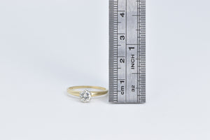 14K 0.42 Ct Natural Round Diamond Engagement Ring Yellow Gold