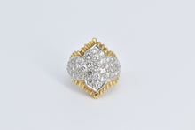 Load image into Gallery viewer, 18K 1.50 Ctw Diamond Arabesque Cluster Statement Ring Yellow Gold