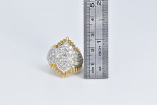 Load image into Gallery viewer, 18K 1.50 Ctw Diamond Arabesque Cluster Statement Ring Yellow Gold