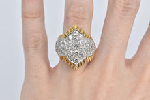 Load image into Gallery viewer, 18K 1.50 Ctw Diamond Arabesque Cluster Statement Ring Yellow Gold