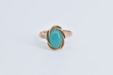 Load image into Gallery viewer, 18K Vintage Oval Green Chalcedony Cocktail Ring Rose Gold