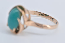 Load image into Gallery viewer, 18K Vintage Oval Green Chalcedony Cocktail Ring Rose Gold