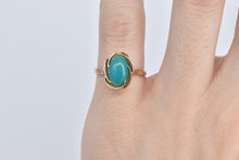 Load image into Gallery viewer, 18K Vintage Oval Green Chalcedony Cocktail Ring Rose Gold