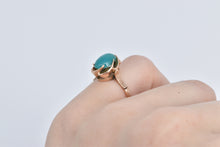 Load image into Gallery viewer, 18K Vintage Oval Green Chalcedony Cocktail Ring Rose Gold