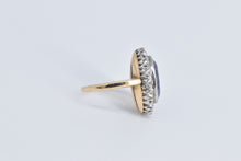 Load image into Gallery viewer, 14K 5.75 Ctw Oval Syn Sapphire Diamond Halo Ring Yellow Gold