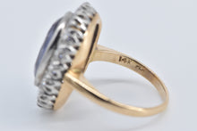 Load image into Gallery viewer, 14K 5.75 Ctw Oval Syn Sapphire Diamond Halo Ring Yellow Gold