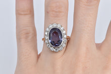 Load image into Gallery viewer, 14K 5.75 Ctw Oval Syn Sapphire Diamond Halo Ring Yellow Gold