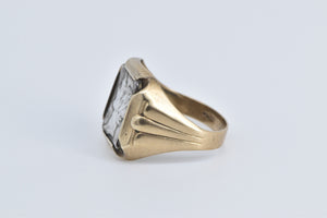 10K 0.900 Silver Mercury Dime Vintage Statement Ring Yellow Gold