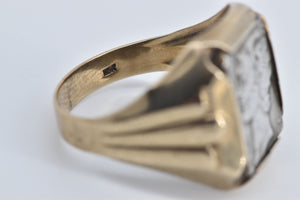 10K 0.900 Silver Mercury Dime Vintage Statement Ring Yellow Gold