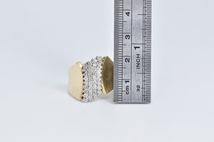 14K 0.50 Ctw Diamond Vintage Curved Cluster Ring Yellow Gold