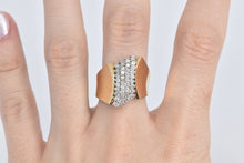 Load image into Gallery viewer, 14K 0.50 Ctw Diamond Vintage Curved Cluster Ring Yellow Gold