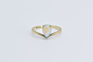 14K Pear Tear Drop Opal Vintage Fashion Ring Yellow Gold